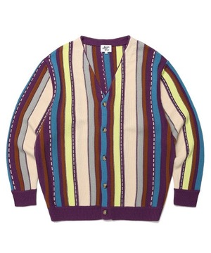 [CAVISH] RAIL KNIT CARDIGAN PURPLE(CV2DSUK680A)
