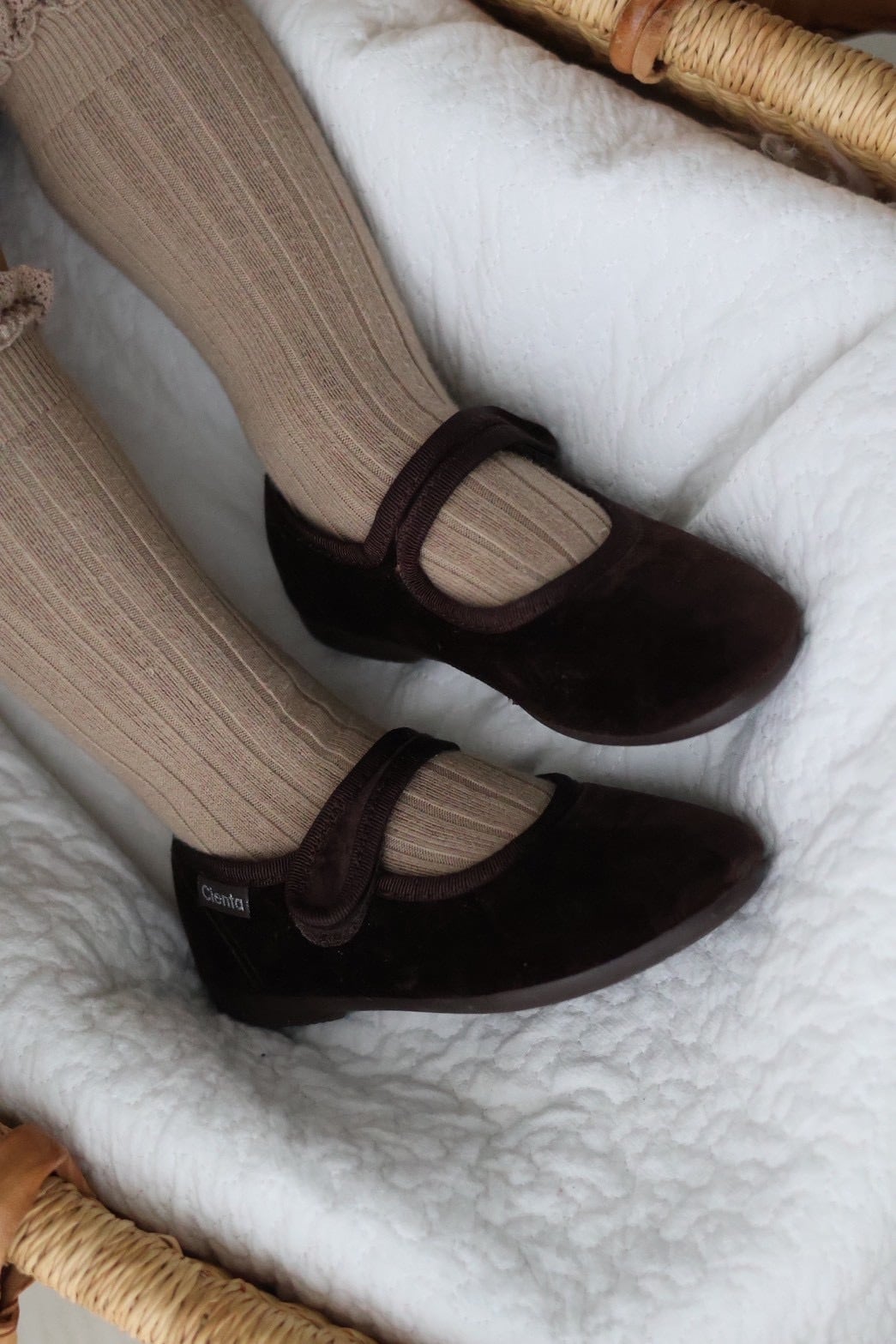 【即納】cienta / Velour Onestrap / Marron (Brown)