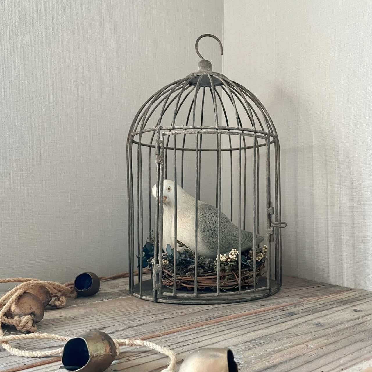 【 完売 】アイアン ハンギングバードケージ|アンティーク調 インテリア 鳥籠 鳥カゴ キャンドルスタンド