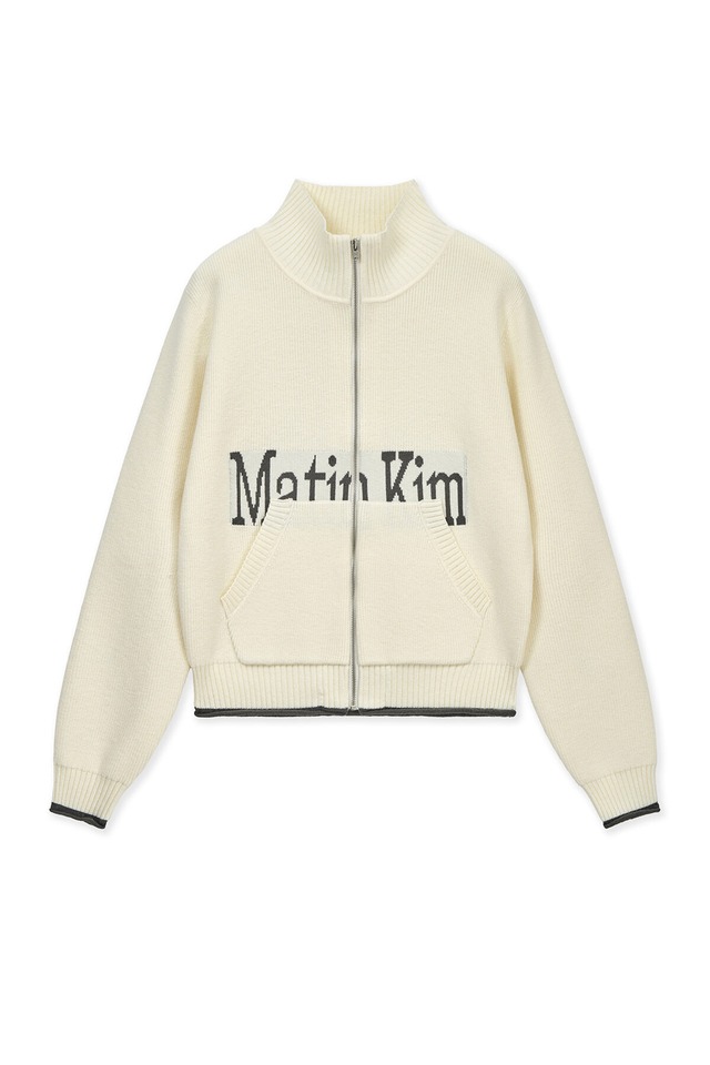 [Matin Kim] MATIN KIM SPELL POINT KNIT ZIP UP IN IVORY 正規品 韓国ブランド 韓国通販 韓国代行 韓国ファッション マーティンキム matinkim 日本 店舗
