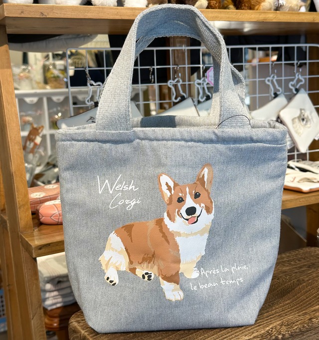 ポケット付保冷トート　コーギー