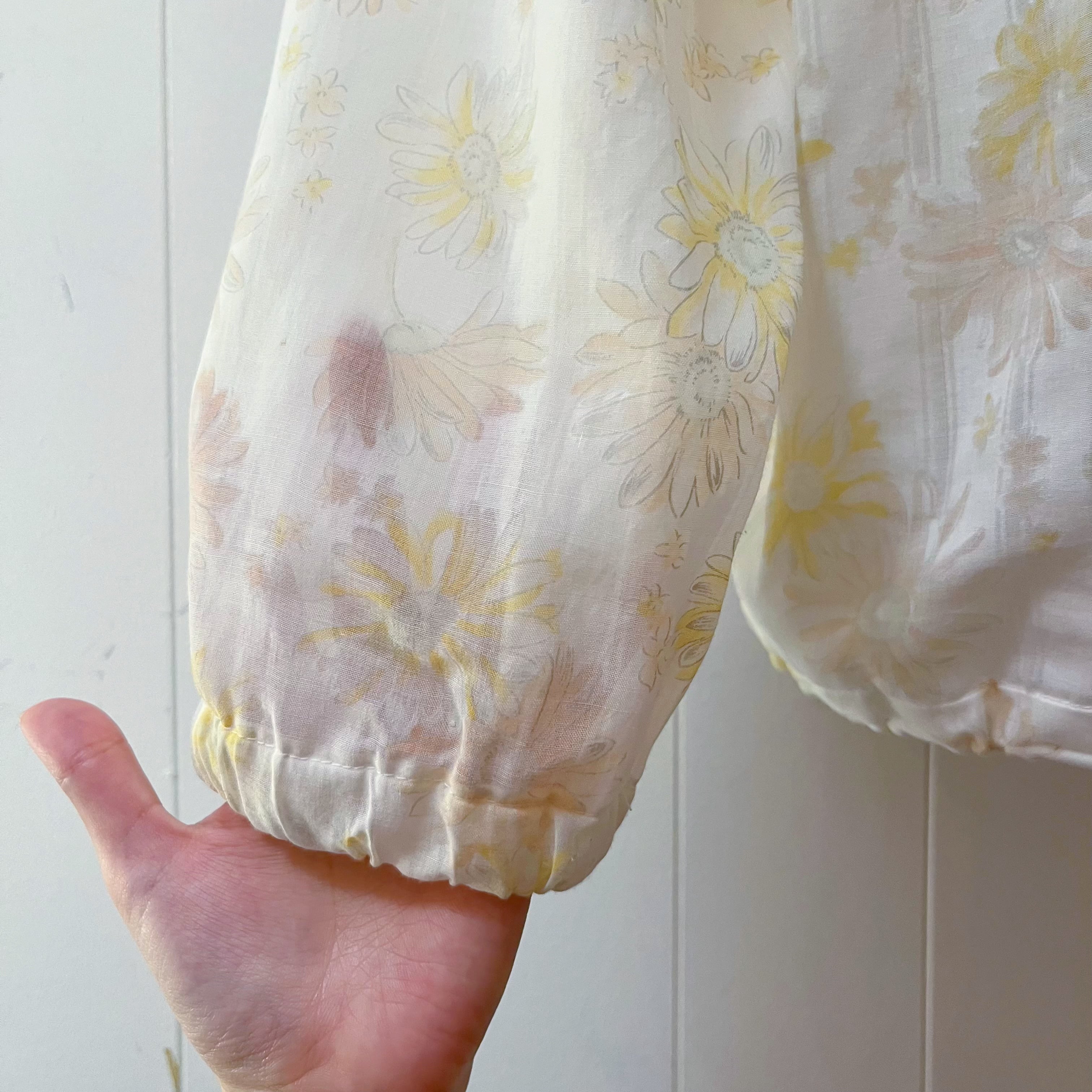 flower stripe sheer zip-up jacket