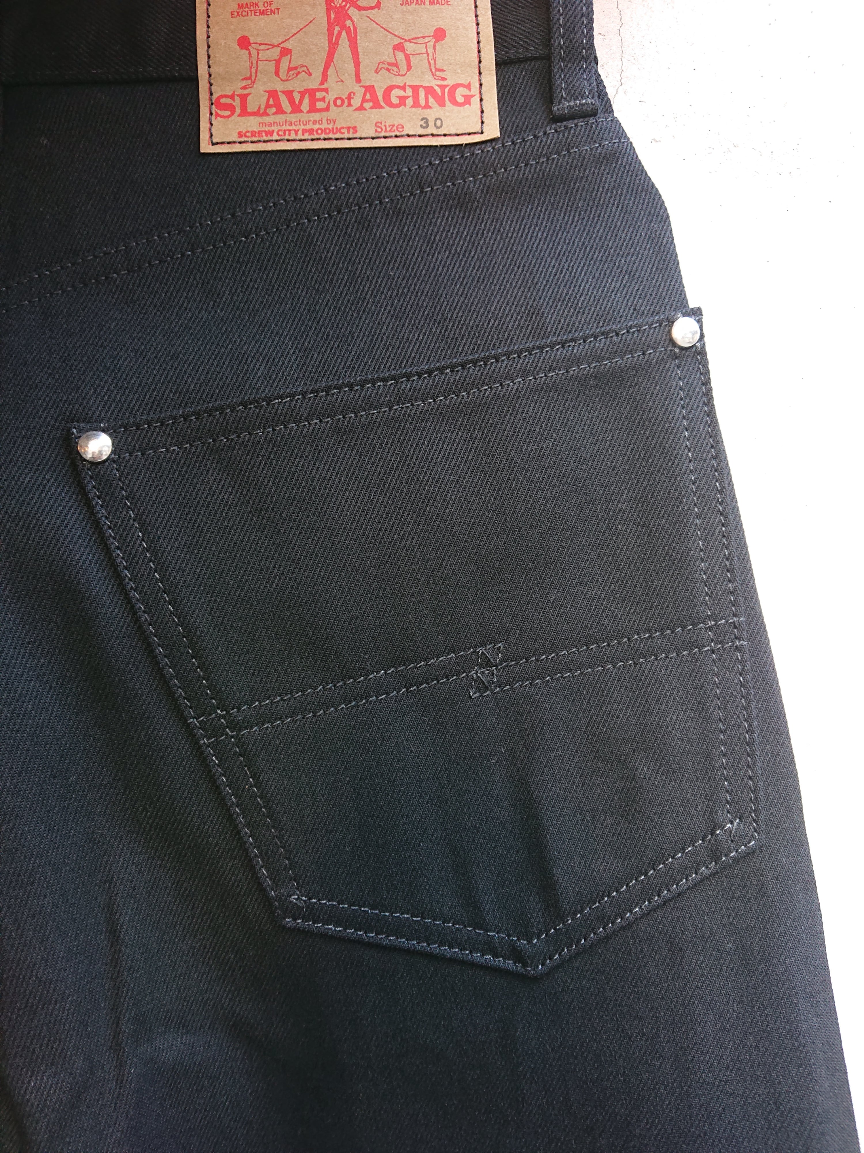 A PUZZLING HOME S.O.A DENIM WIDE-BLACK