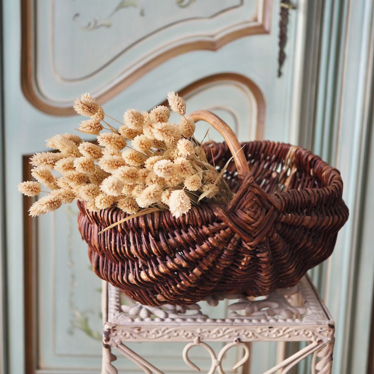 フランスのアンティーク収穫用パニエ