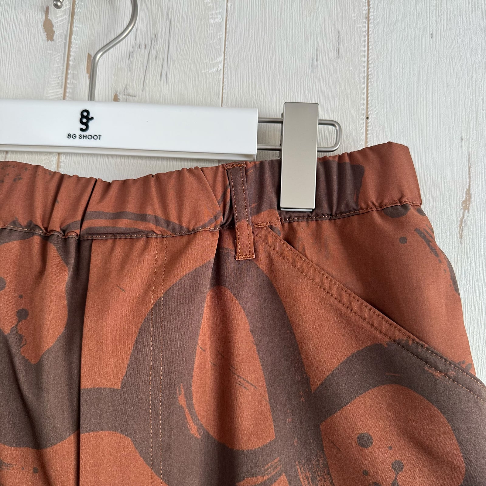 CALLIGRAPHY PATTERN SHORT PANTS -BROWN- | 8G SHOOT WEBSTORE