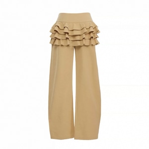[YOSHUYUKI] Khaki Floral Decorative Pants