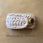 裂き布を編み込んだ大人可愛いバングル♡