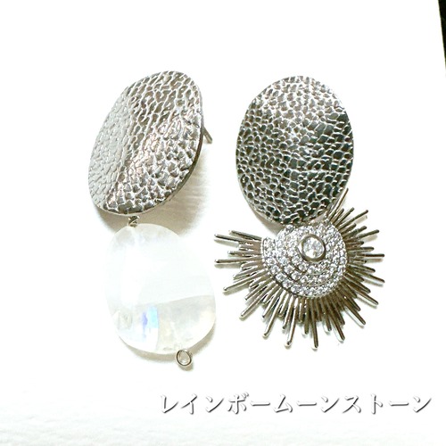 リバイバル！レザーライク　アシンメトリーピアス　ハード系