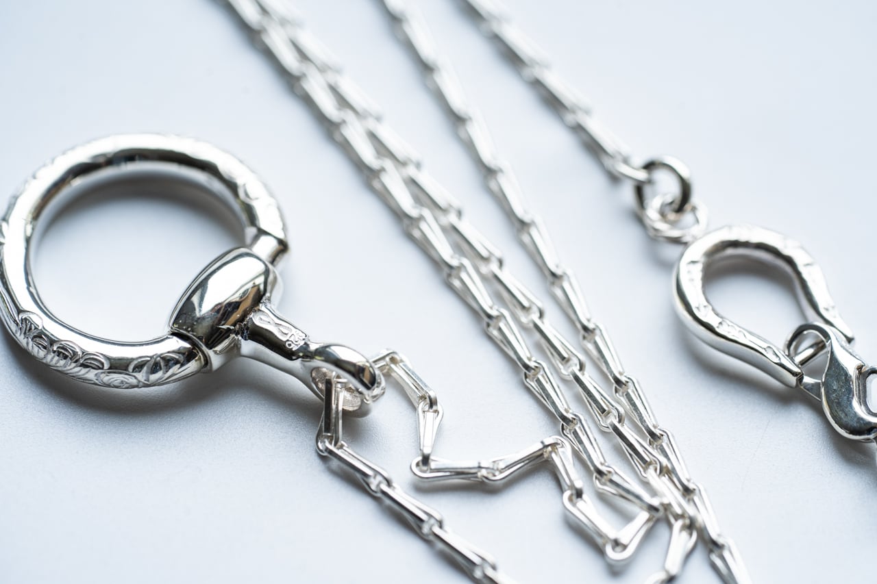 C-042 Horse shoe drop necklace (50cm)+Horse bit glass holder C-042 Horse shoe drop necklace (50cm)+Horse bit glass holder