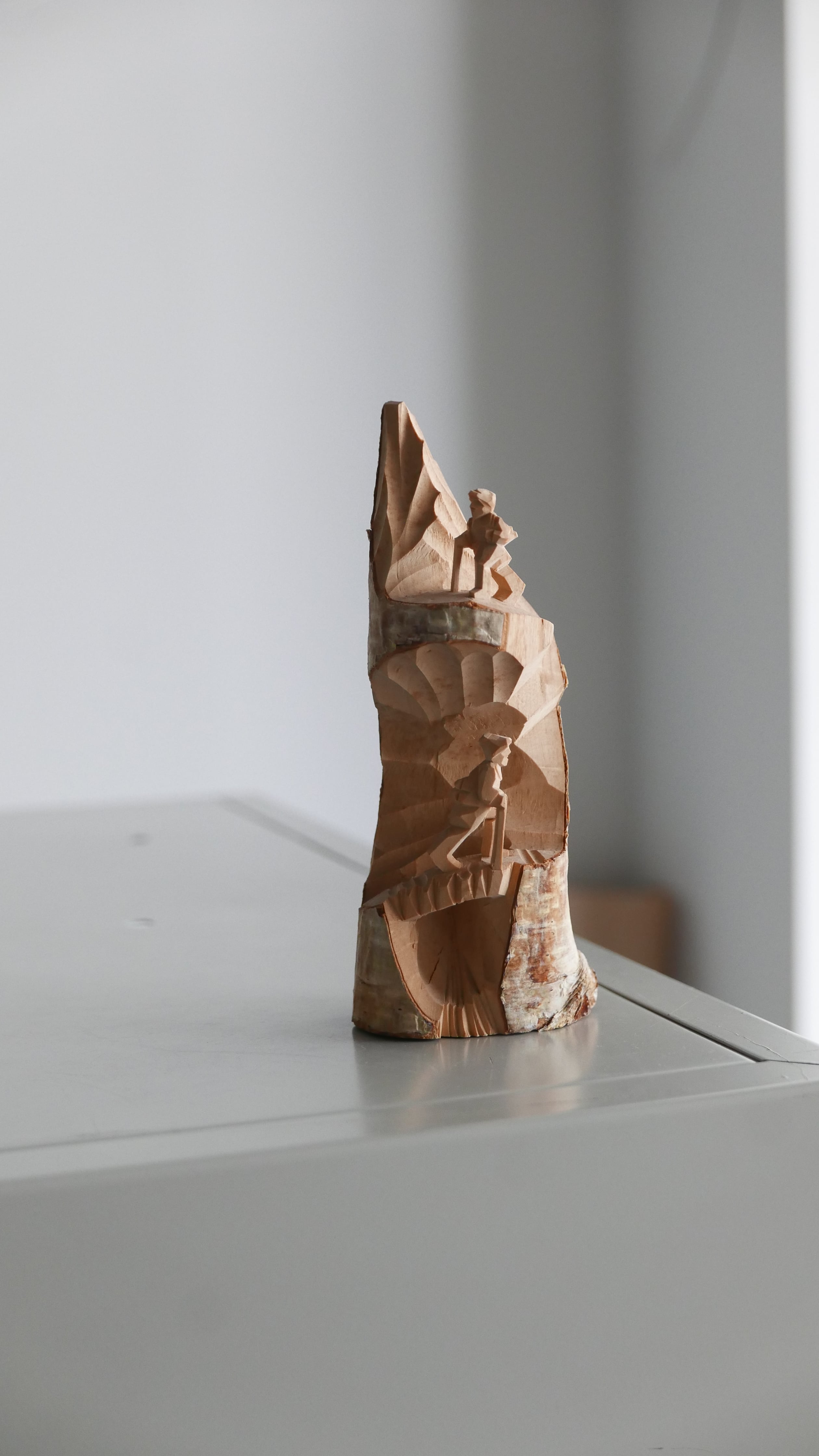 old japan 白樺の登山人形 natural , double / 富士山五合目