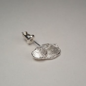 Mサイズ ウチワタケ シルバーピアス tree mushroom silver earrings M（片耳）