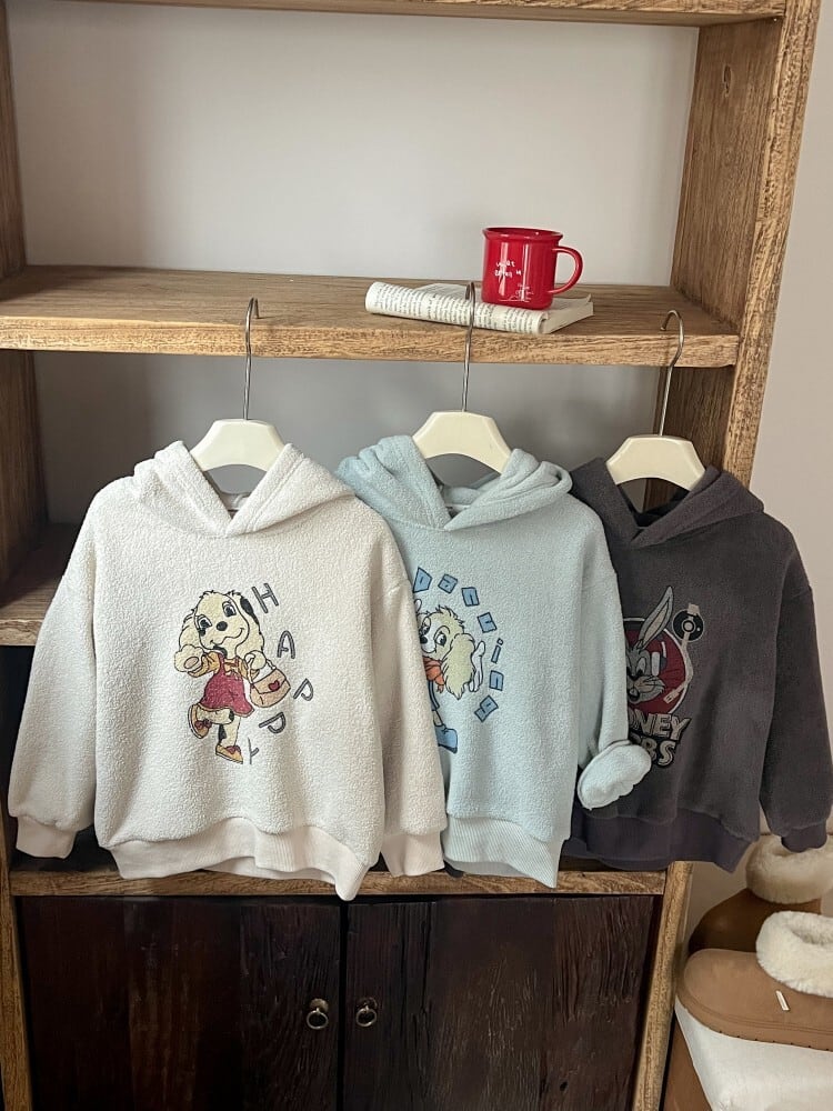 もこもこイラストパーカー