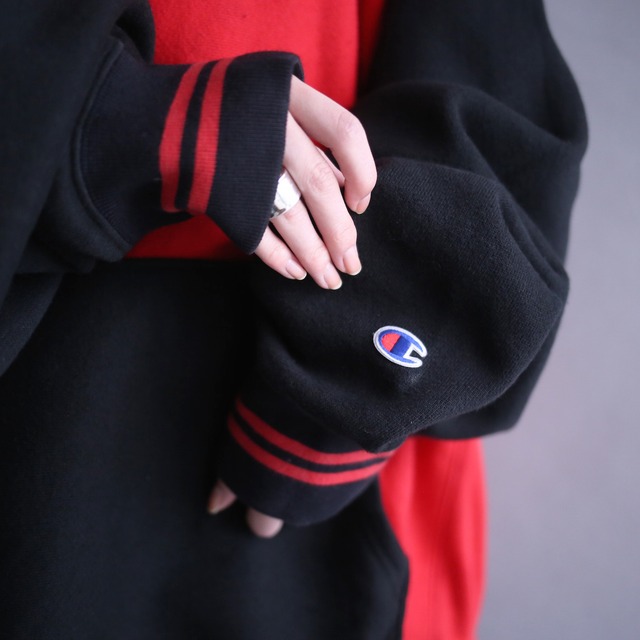 "Champion" XXL super big silhouette bi-color and logo wappen sweat