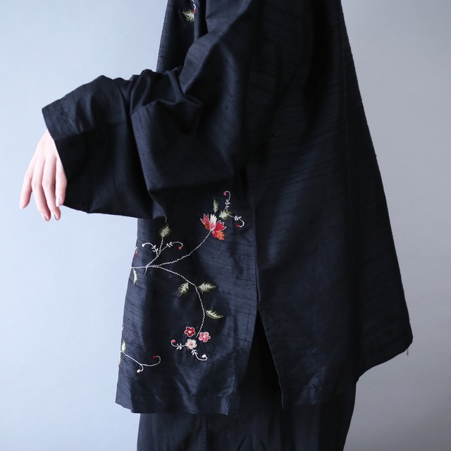 "花×刺繍" many many pattern over wide silhouette open collar shirt