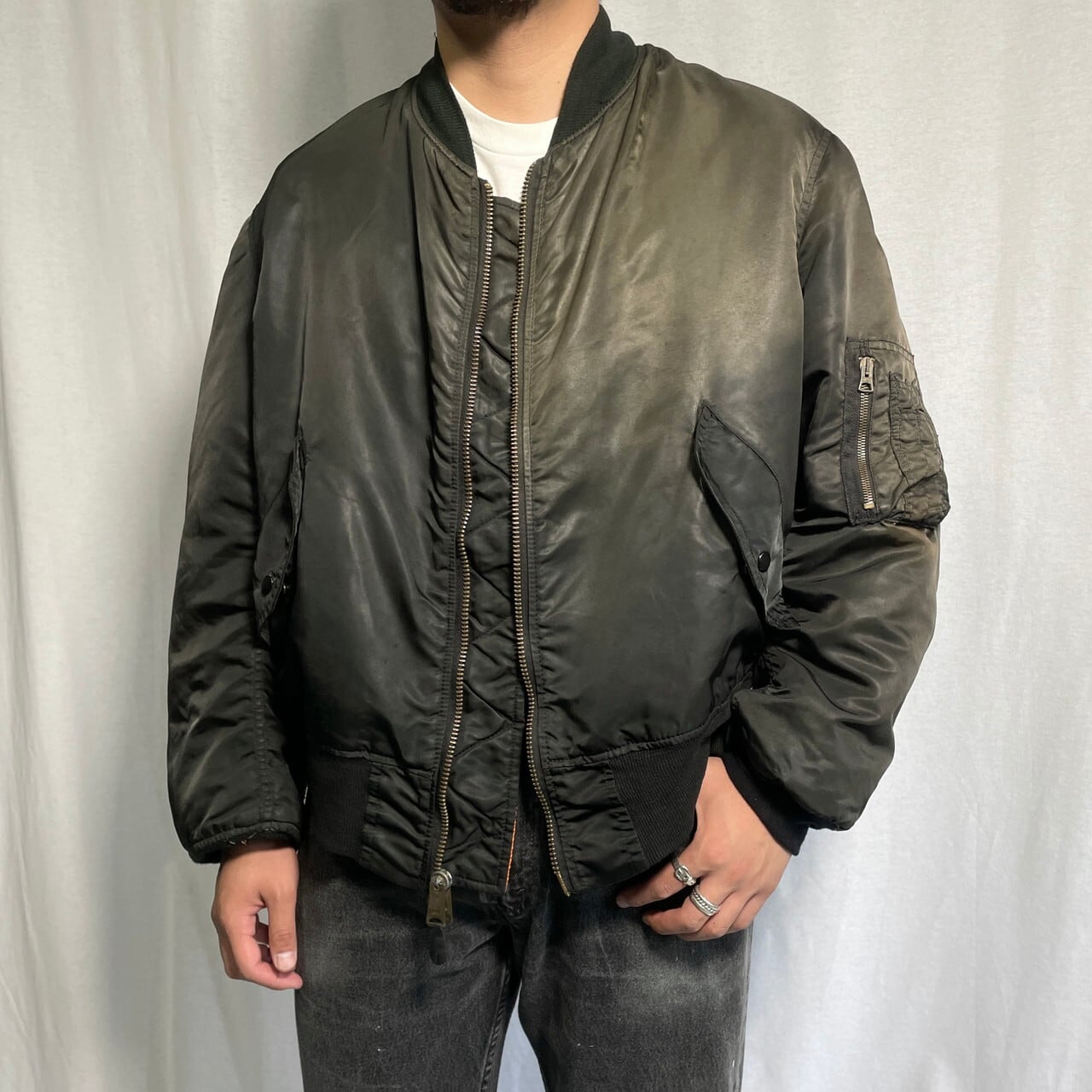 90年代 USA製 ALPHA MA-1 ミリタリー フライトジャケット 民間品  