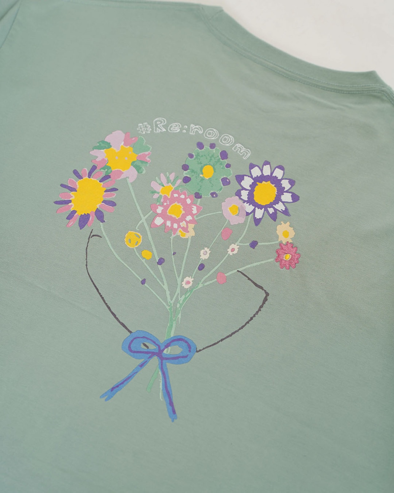 【#Re:room】HAND DRAWN BOUQUET PRINT T-SHIRTS［REC910］