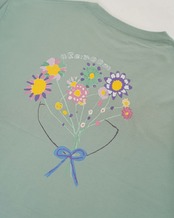 【#Re:room】HAND DRAWN BOUQUET PRINT T-SHIRTS［REC910］