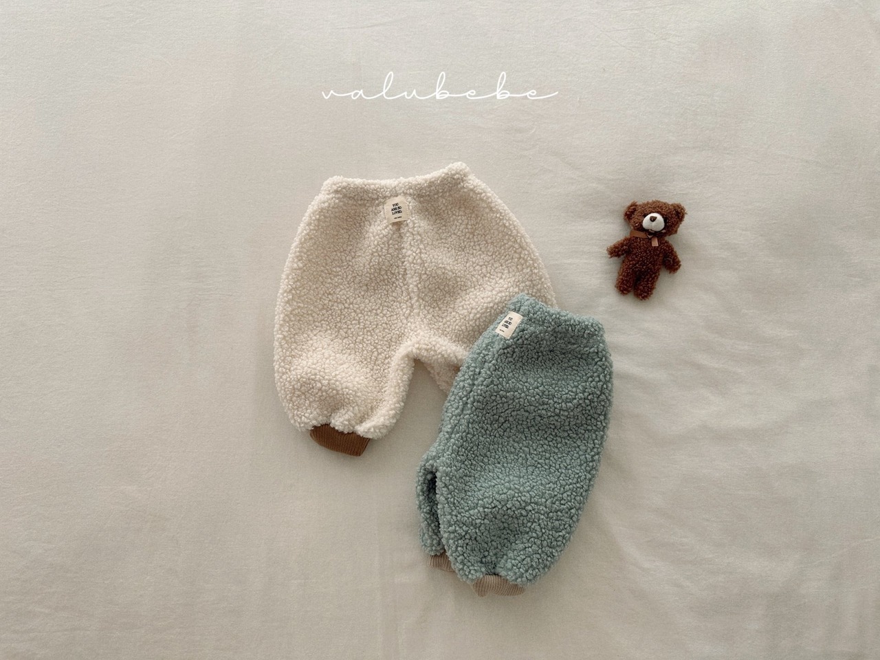 【valu bebe】フリースボアジョガーパンツ ミント 60〜80cm  241102 - 5
