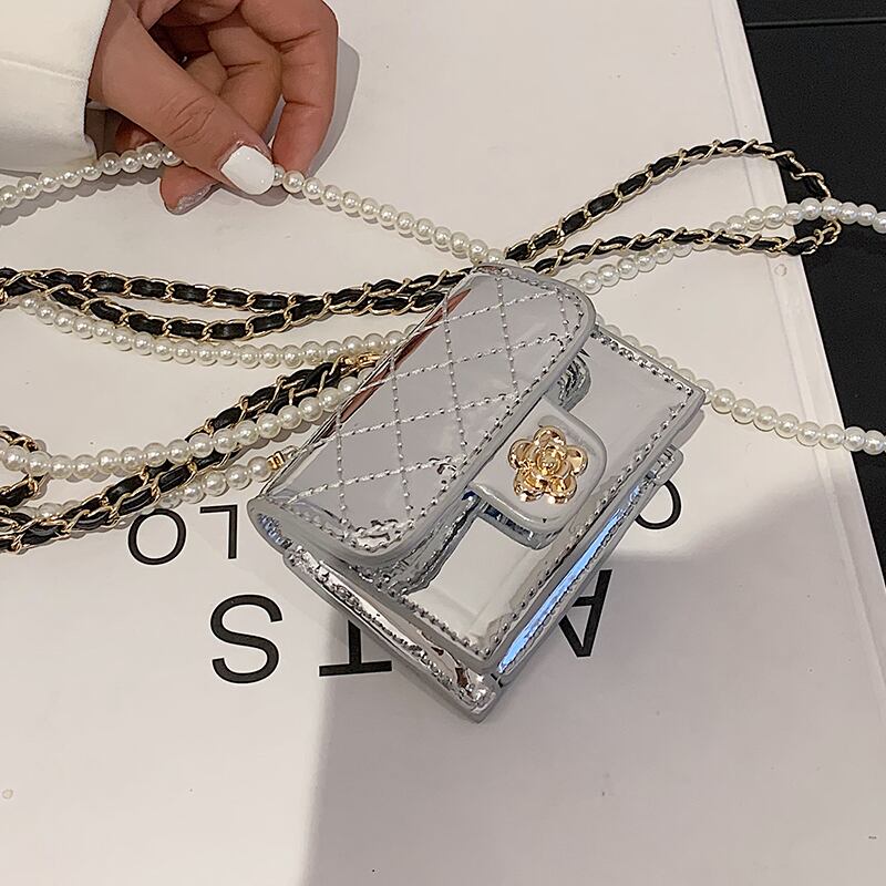 パールチェーン サマーミニ 夏物 真珠 メッセンジャーバッグ 手作りハンドバック29110605594