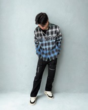 【最短翌日発送】上半身強化設計｜グラデーションチェックシャツ(SH00002)