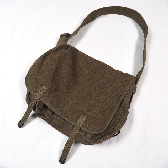 【NOS】50's French military linen crossbody bag /デッドストック フランス軍 リネン ショルダーバッグ