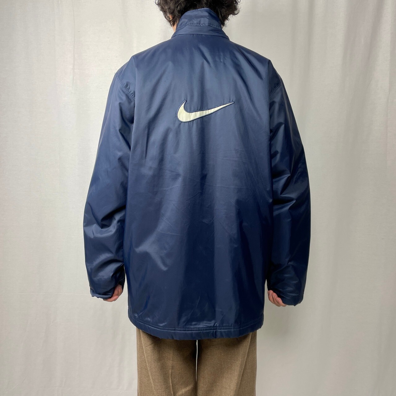 00年代 NIKE ナイキ ナイロンジャケット 中綿入り スウォッシュロゴ 