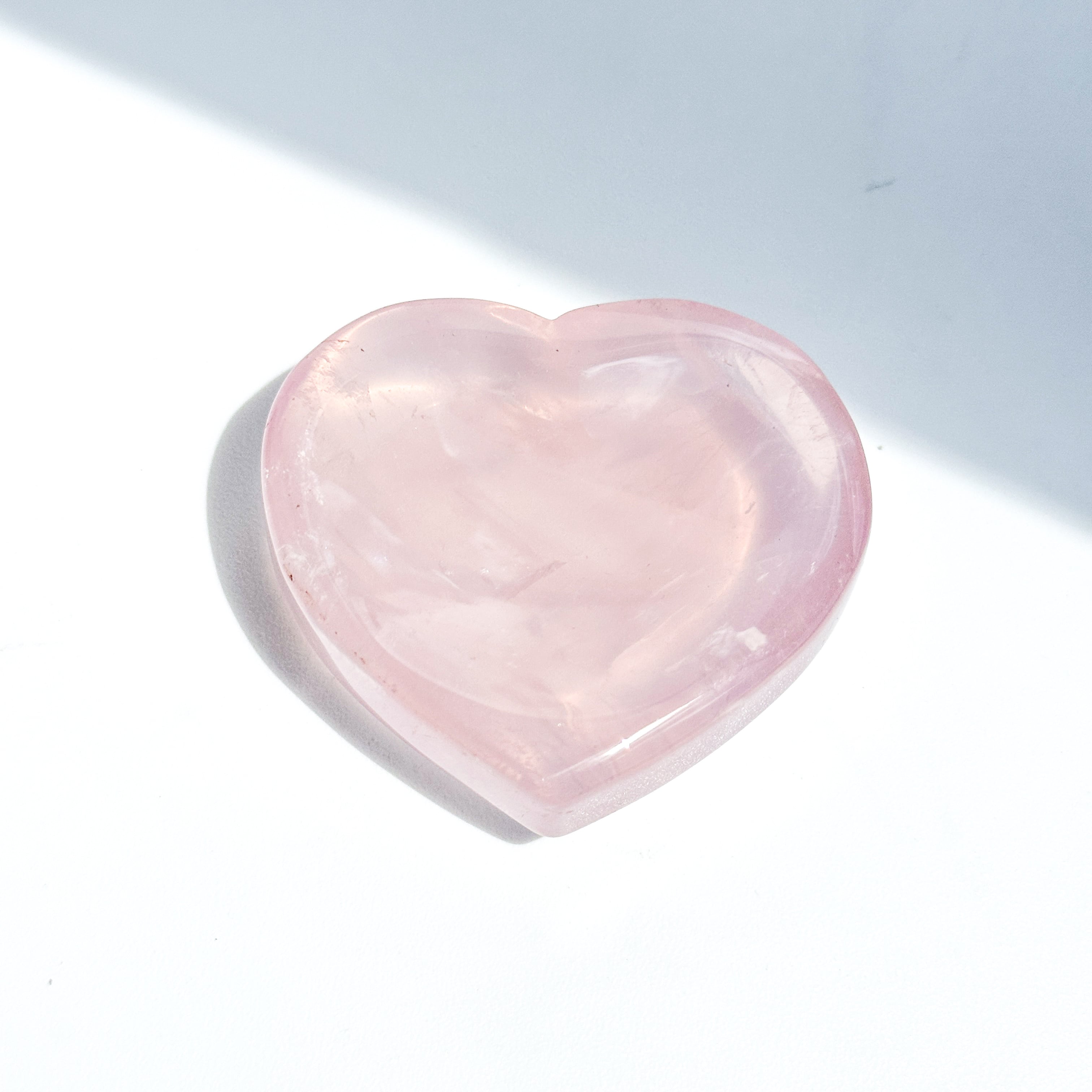 透明感◎ローズクォーツハート型のうつわ 31◇ Rose Quartz ◇天然石・鉱物・パワーストーン・インテリア