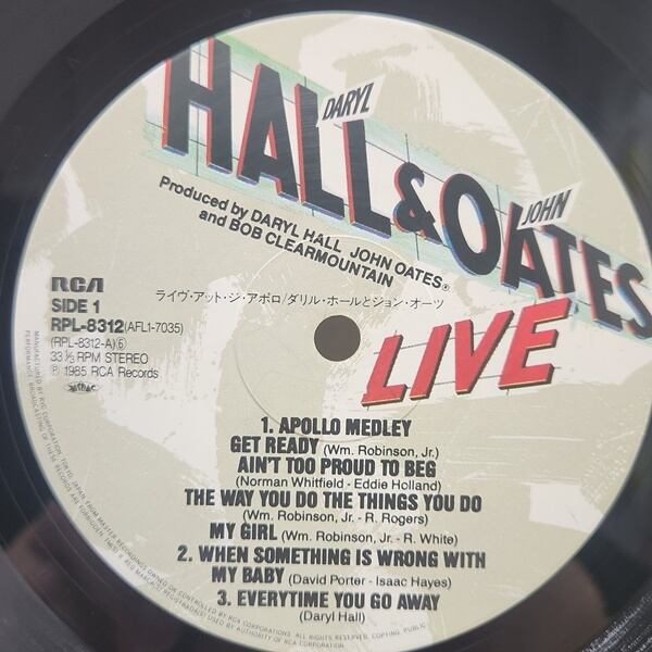 Daryl Hall & John Oates With David Ruffin & Eddie Kendricks / Live At The Apollo [RPL-8312] - 画像3