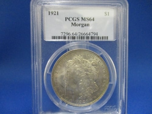 1921年 モルガンダラー銀貨 PCGS MS64 - 金属工芸