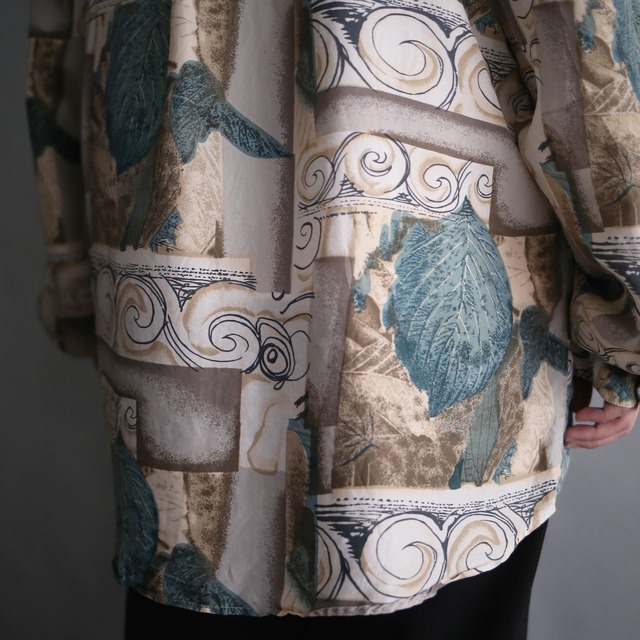 good coloring art graphic loose silk shirt