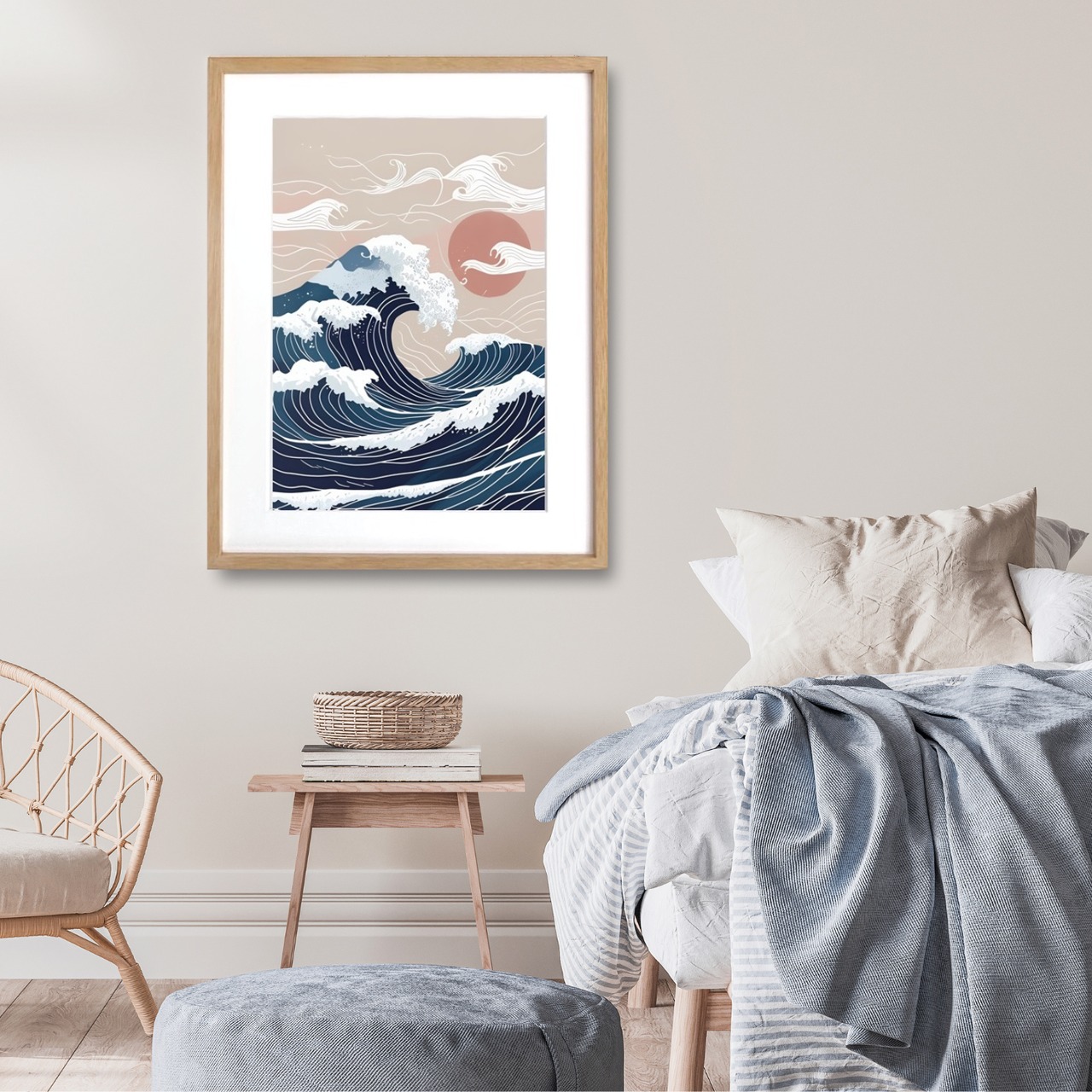 The Great Wave 2025｜浮世絵の名作を現代に再構築した和モダンアートポスター｜伝統とモダンが融合するスタイリッシュインテリアA2ポスター