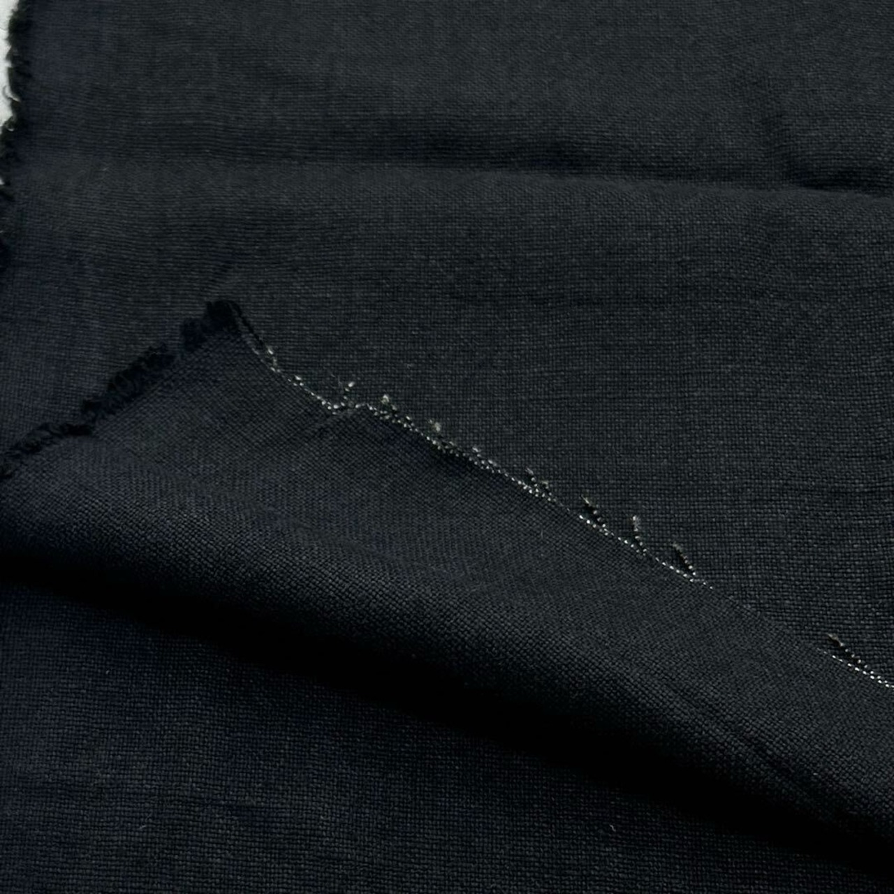 ★NY838◆1.2m◆コットンリネン荒平織り生地◆ブラック