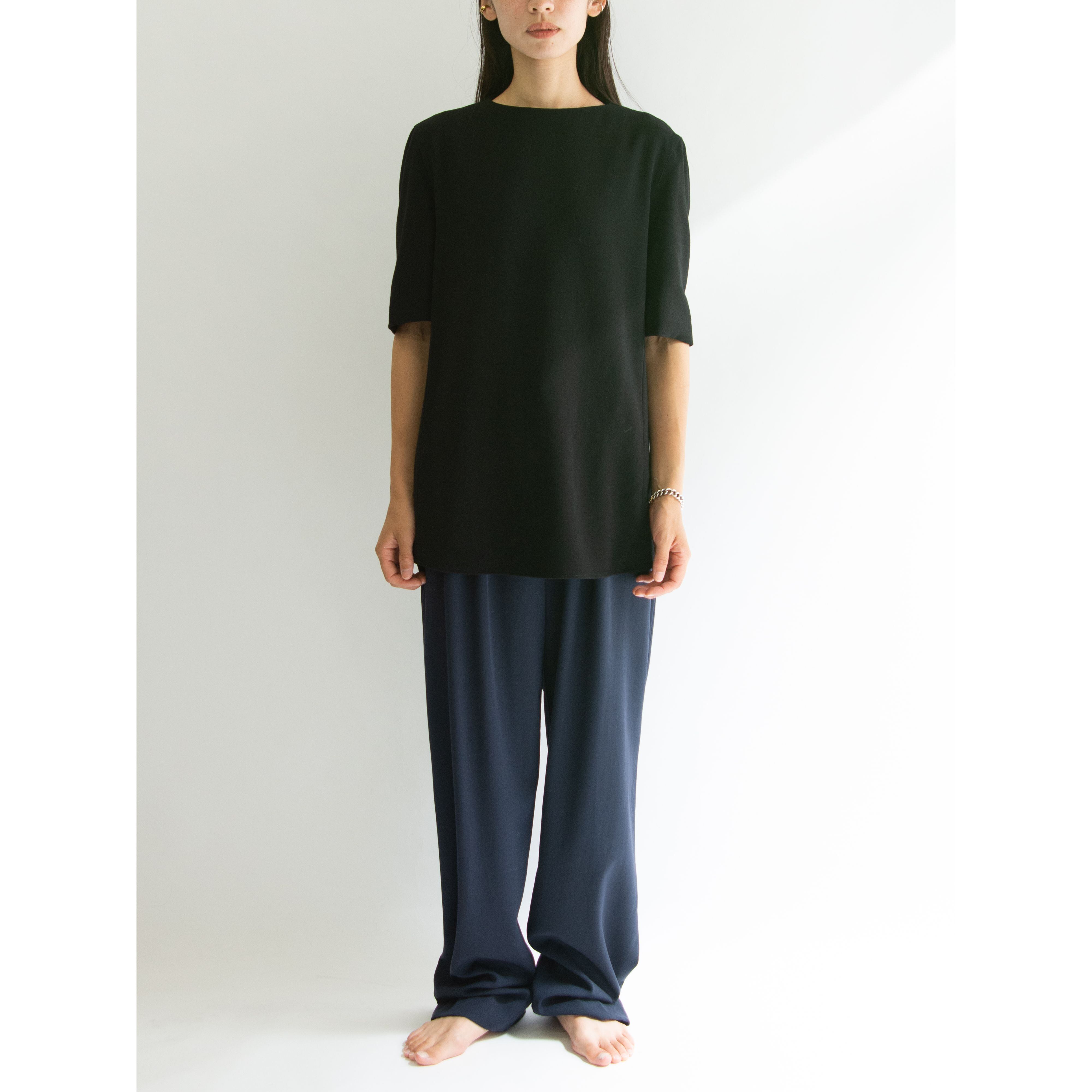 【GIORGIO ARMANI】Made in Italy 100% Wool H/S Blouse(ジョルジオアルマーニ イタリア製 ウール半袖ブラウス)