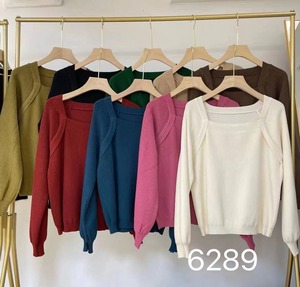 スクエアカット リブニットトップス AJ1080-6289