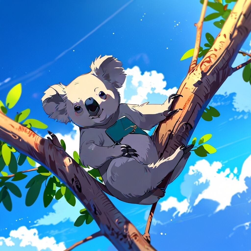 青空の中くつろぐコアラ【AIイラスト】（20枚セット） | ImaginaryStock