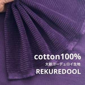 ★AM173◆3.1ｍ◆綿100％太畝コーデュロイ生地◆グレープ