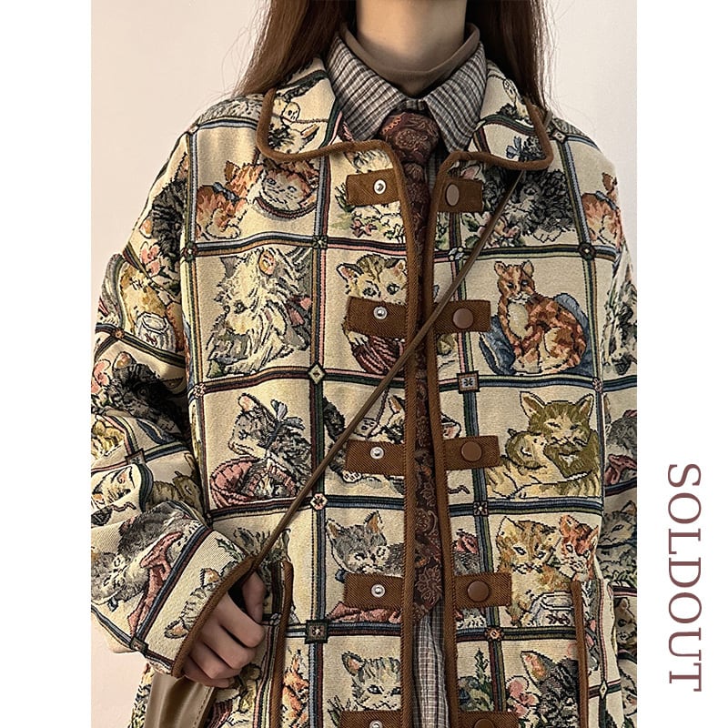 ✿猫柄ジャケット！【UATONLINEシリーズ】☆ジャケット☆ ユニセックス