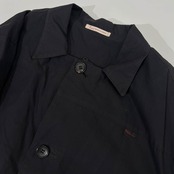 PAPAS パパス チェック柄ライナー付き スプリングコート M/ブラック