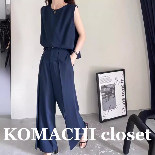 【送料無料】 ノースリーブ スーツ セットアップ ツーピース ワイドレッグパンツ 韓国 レディース オルチャン トップス パンツ 袖なし ノースリーブ ラウンドネック ストレート ワイド 上下セット 2点セット かわいい 大人可愛い きれいめ シンプル 大人 上品 おしゃれ お洒落 大人可愛い 大人女子 こなれ感 キュート 主役級 存在感 抜け感 無地 春 夏 10代 20代 30代 オフィス ビジネス OL 通勤 通学 デート 女子会 お泊まり 休日 旅行 着回し 普段使い 重ね着