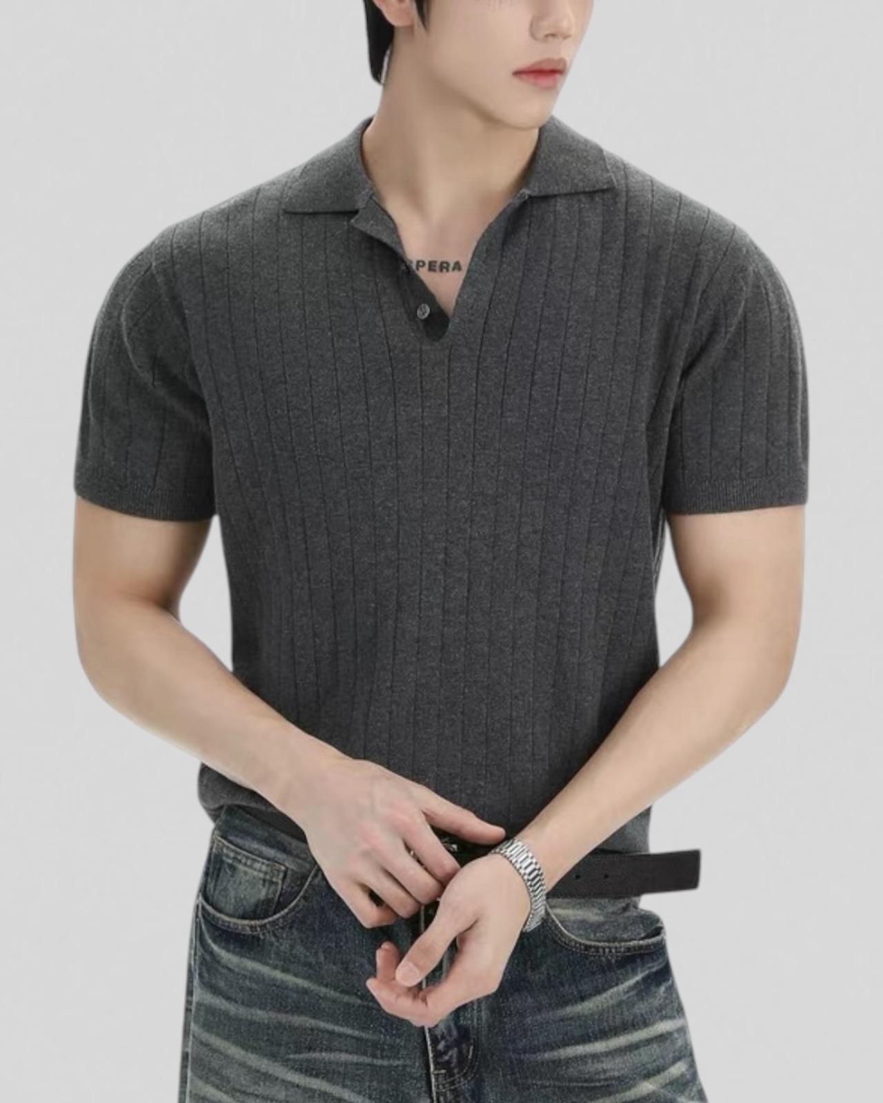 Sculpt Fit Rib Knit Polo（80％/30％）