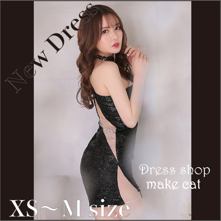 ROBE de FLEURS Glossy】【即納】【XS.S.M】スパンコールレース×サイド