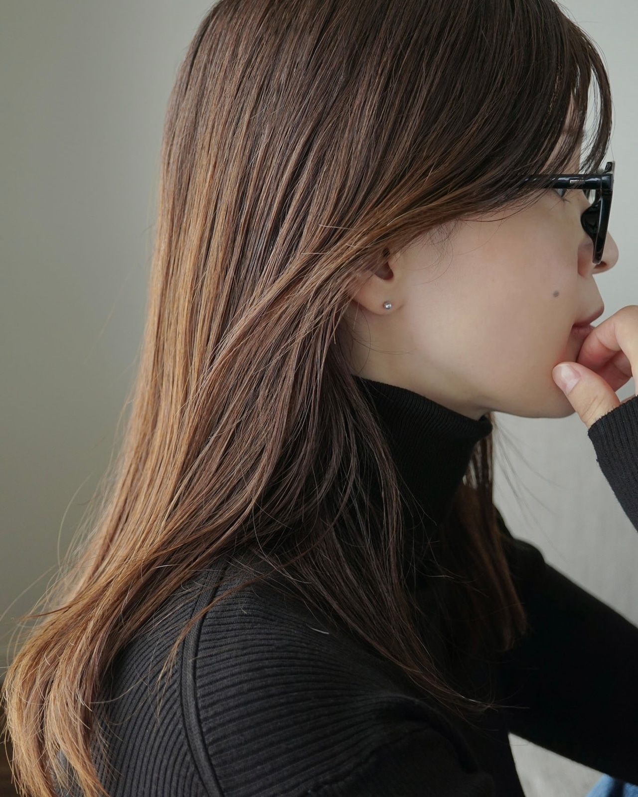 極小パールピアス-Gray／K14GF