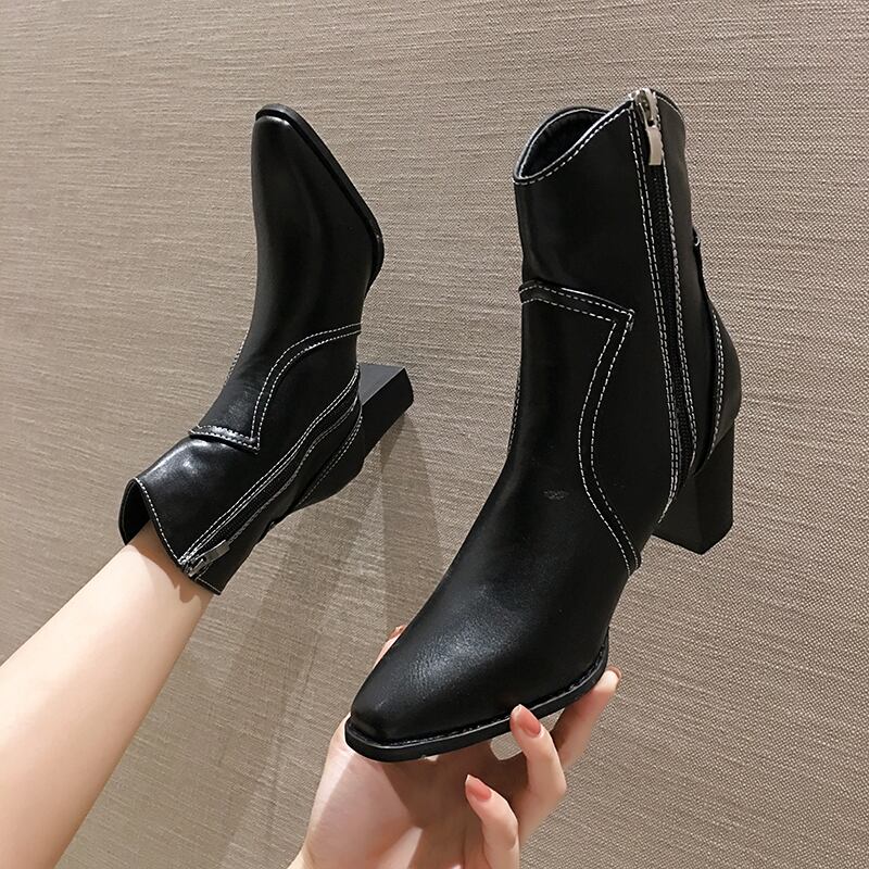 ショートブーツオータムレッドカジュアルサイドジッパー薄手 靴 シューズ 秋物 フェイクシューズ79400887629