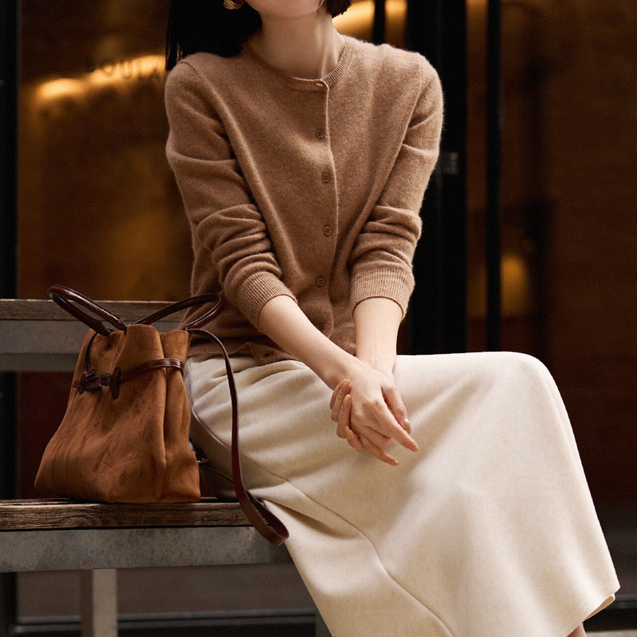 ハイウエスト Aライン スカート オフホワイト 341138