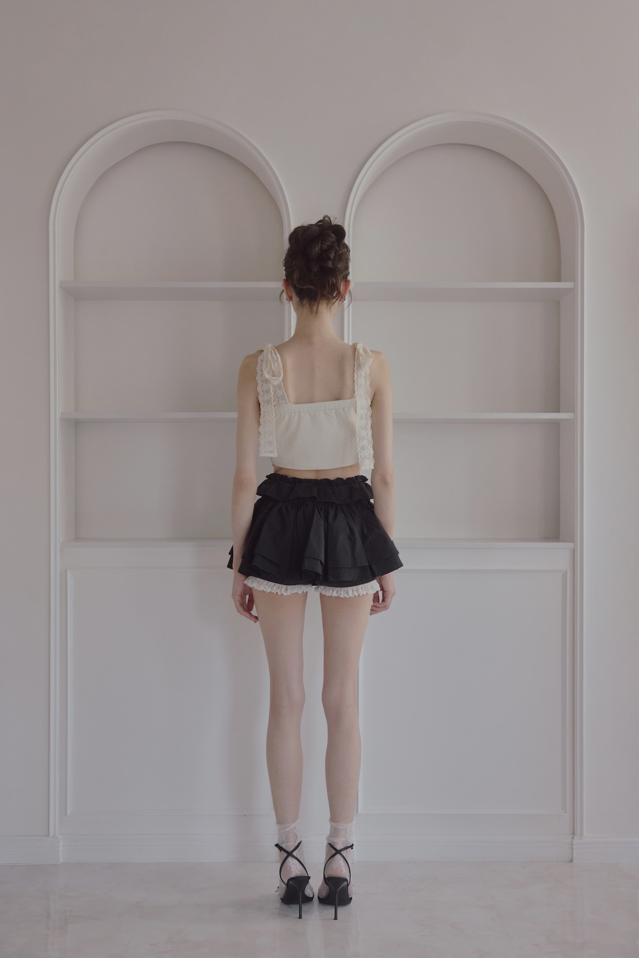 Double lace skirt pants
