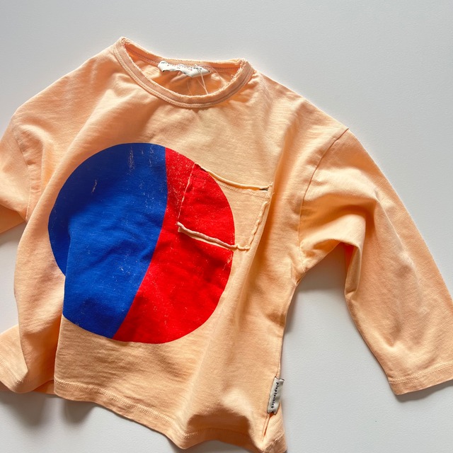 【3y-6y】piupiu chick  23aw　/　ロンT　トップス　コーラル　　circle print