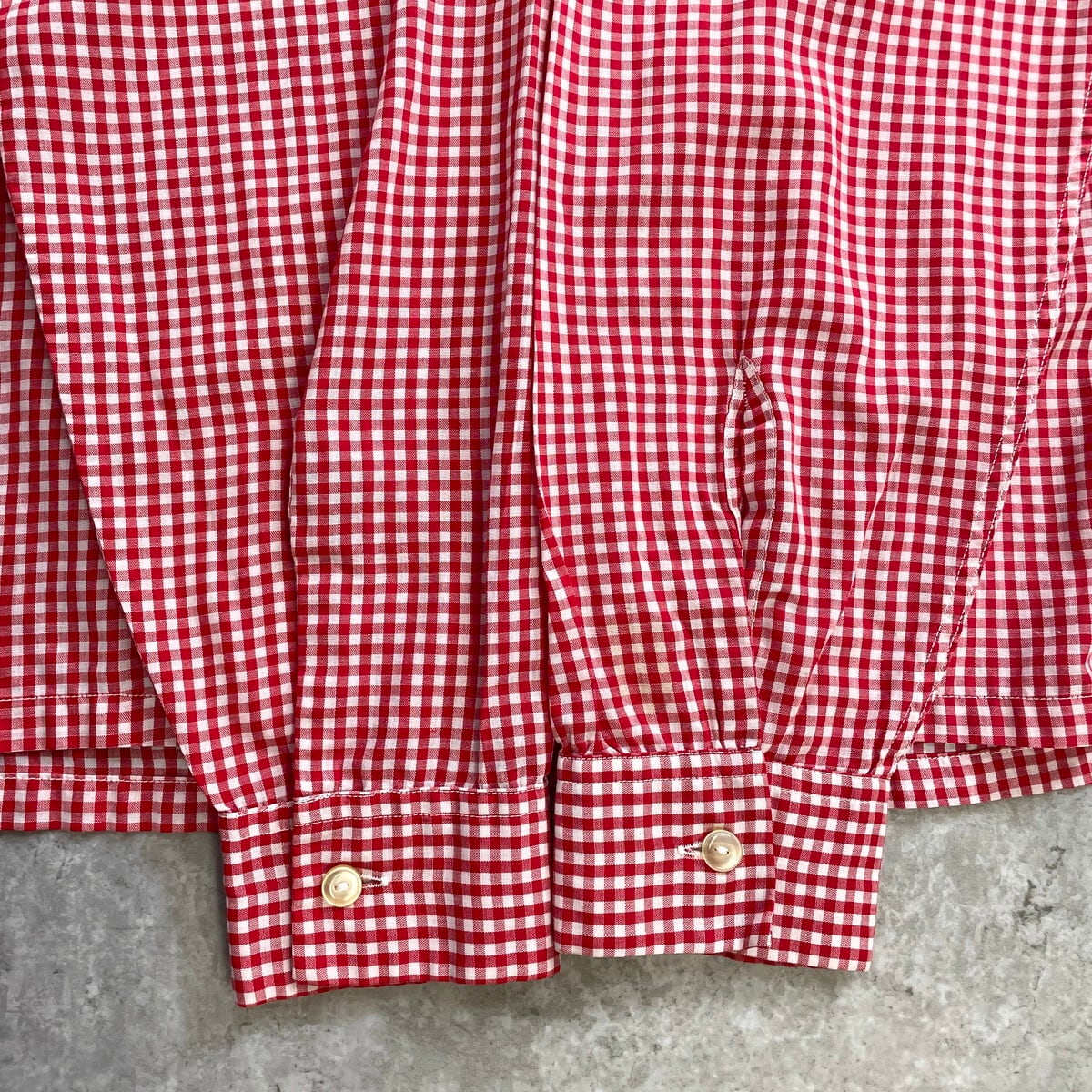 60年代 PILGRIM ピルグリム 長袖 ギンガムチェック 開襟 オープン