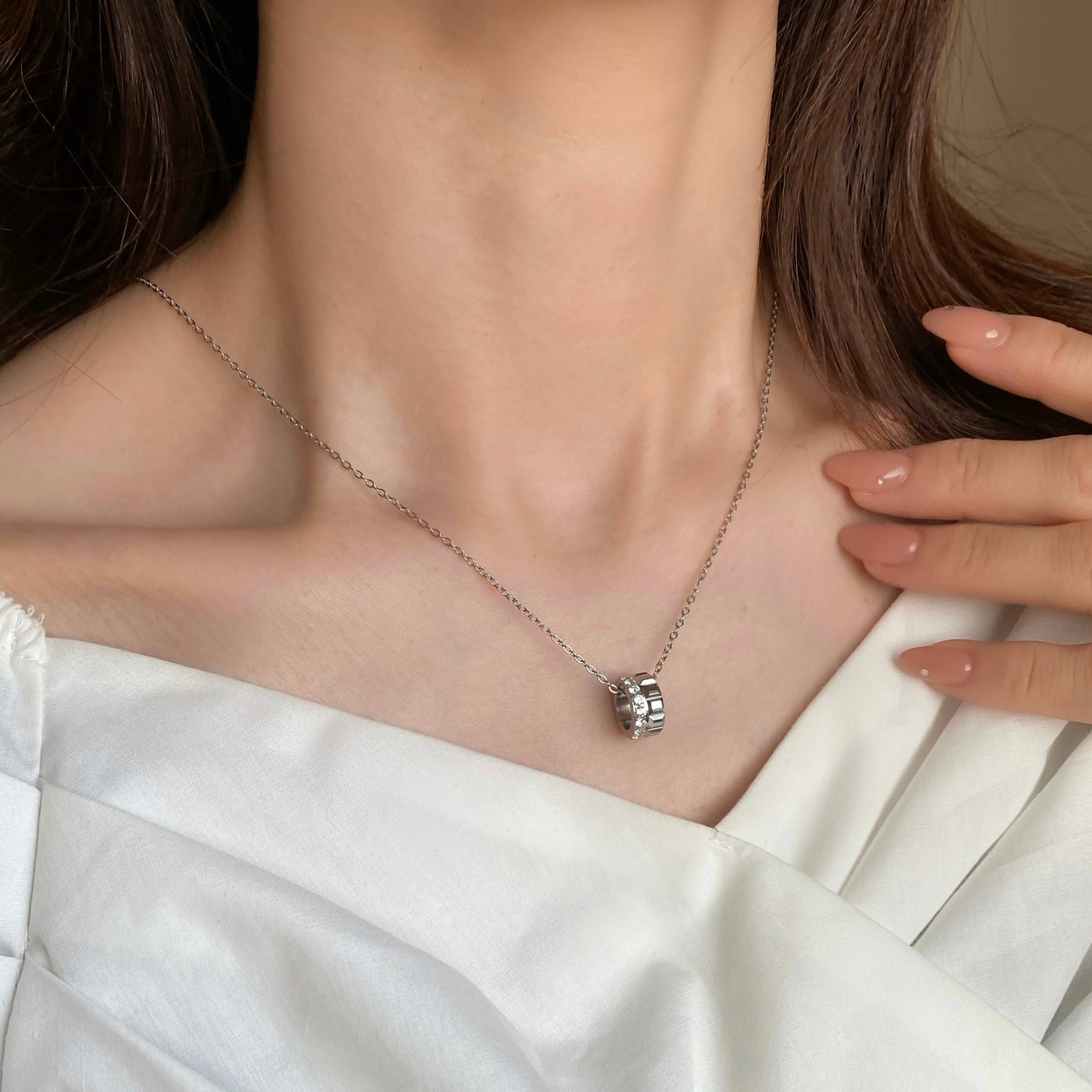 スタッズ サークル ネックレス MN801 | emu