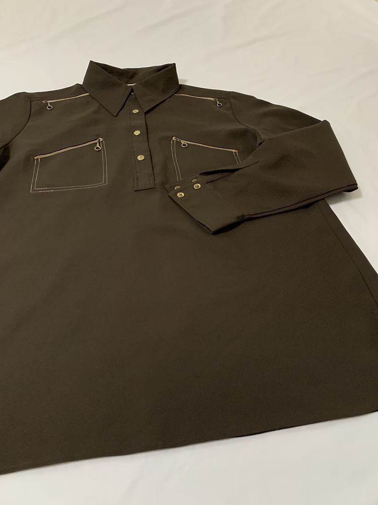 1960~70's Zip Design Long Sleeve Pullover Shirt