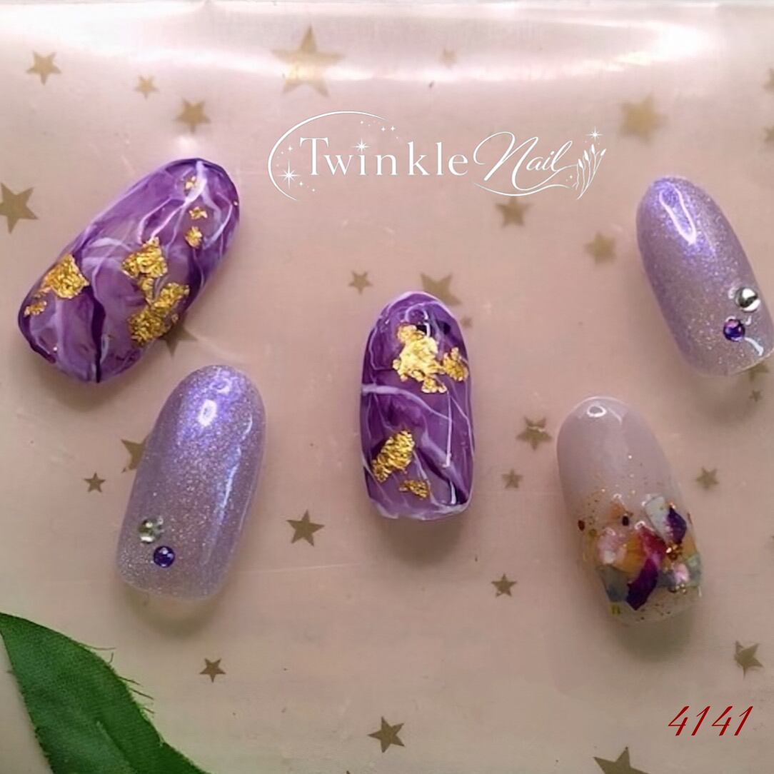 ネイルチップ【4141】菖蒲色マグネットネイル | Twinkle Nail